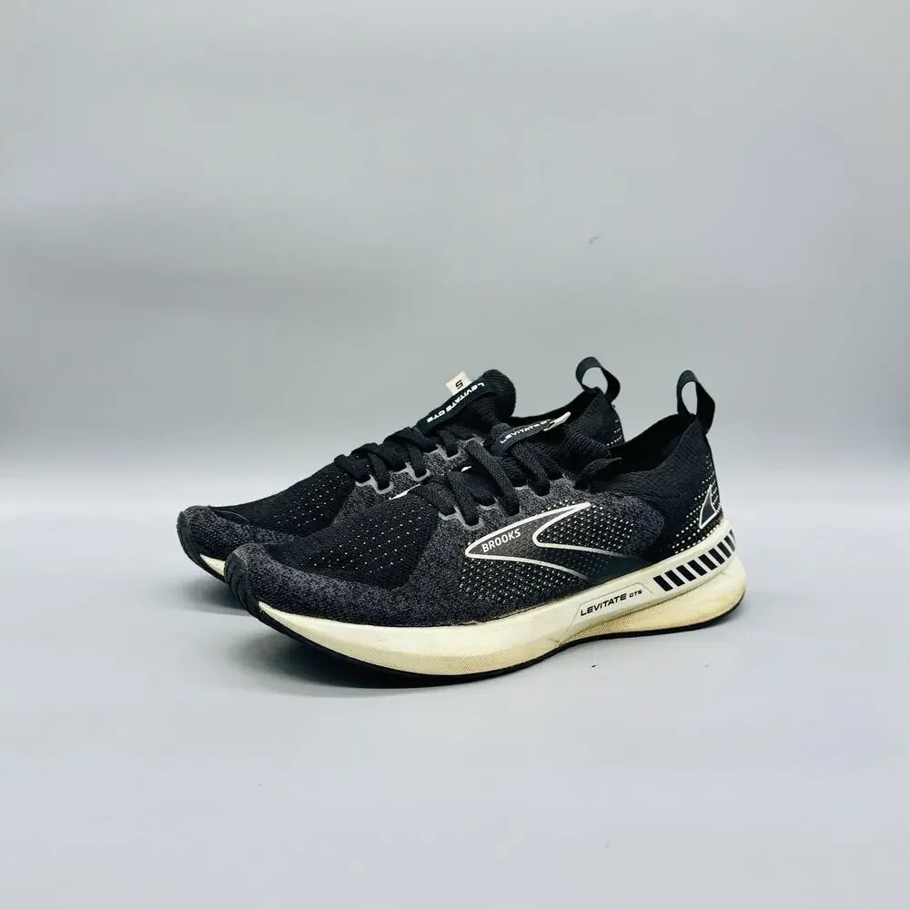 Brooks Shoes Womens 8 Black Levitate GTS 5 StealthFit Running Sneakers Comfort